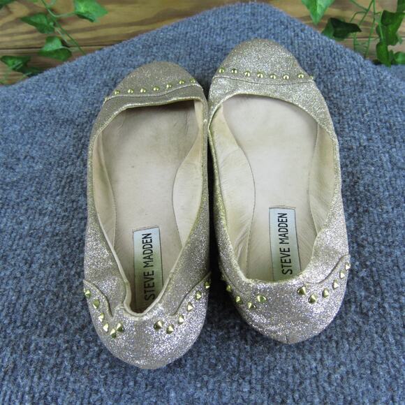 Steve Madden Women's Kstudo Sparkle Ballet Gold Synthetic Sz 8 Medium  Used 2025 - Picture 4 of 6